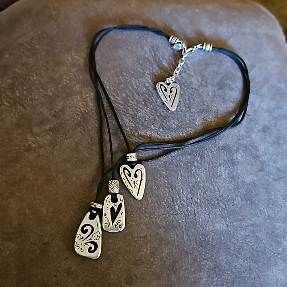 BRIGHTON Brazilian Hearts Triple Cord Sautoir Lariat Necklace - Picture 2 of 8